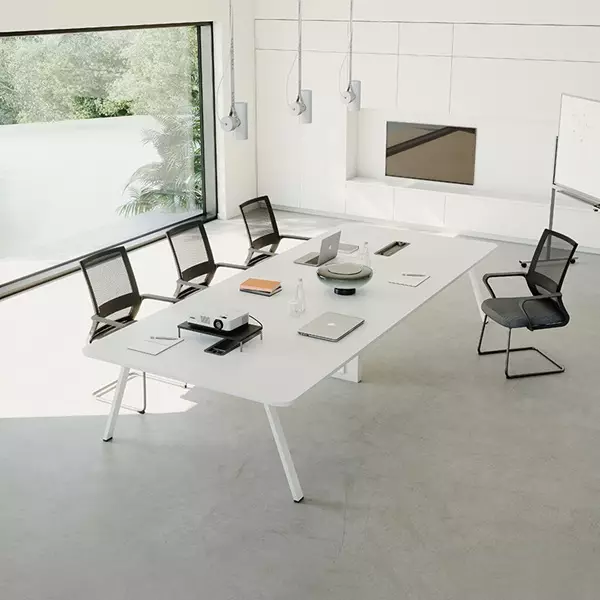 Bàn chữ nhật trắng 1800